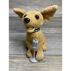 Vintage Taco Bell Talking Chihuahua Plush Dog Singing with Microphone Works
